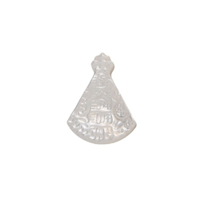 Diseño de Jesús de nácar Natural, corte de frijoles pequeños, imagen de Guadalupe para hacer joyas, piezas de collar, cabujón carmo