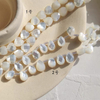 Corte natural en forma de gota de nácar para diseño de pulsera usando piezas de collar de corte de cara de frijoles pequeños cabujón de corazón bombe 