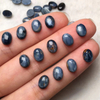 Natural Madre de perla pequeño cabujón forma ovalada azul gris piedra joyería incrustación piezas de diseño anillos diseño haciendo diseño de collar