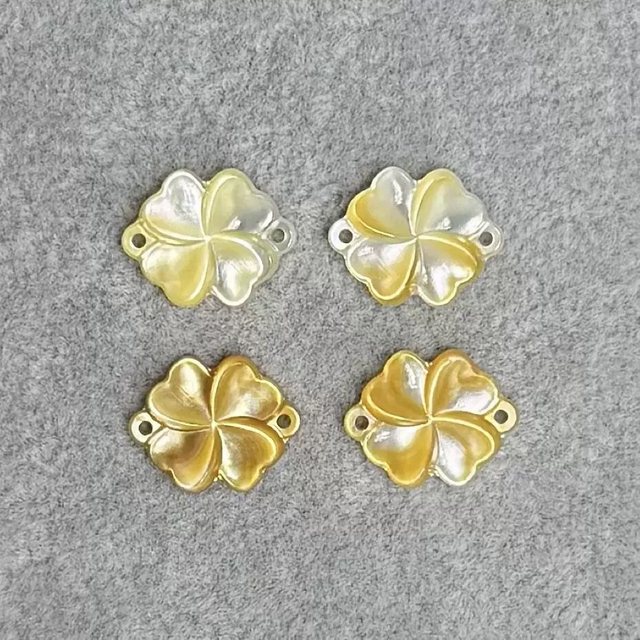 Corte en forma de flor de nácar Natural para hacer pulseras, diseño de trébol, joyería para mujer DIY con diseño de pendientes, fabricación de incrustaciones
