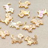 Imagen de perro de corte con diseño de animal de nácar Natural para joyería, pulsera, fabricación de frijoles pequeños, cabujón, collar para niñas, uso DIY