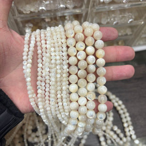 Pulsera de concha blanca de corte con forma de bola de frijoles pequeños de nácar Natural, diseño ovalado con forma de cabujón DIY para cadena con piezas