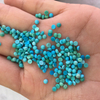 Cabujón de frijoles pequeños de nácar Natural, anillos de 2mm con incrustaciones, piedra azul turquesa, cuentas de forma redonda, diseño de pendientes 