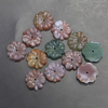 Diseño de flor de nácar Natural, corte de ojos de tigre, colgante de cristal de piedra, collar, joyería, incrustaciones, pendientes de cabujón 