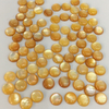 Cabujón pequeño de nácar Natural para mujer, color amarillo, para incrustaciones de anillos, collar de mujer, piezas de forma redonda, diseño de bomba 