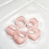 Anillos de nácar Natural de gran tamaño para mujer, piedra rosa roja, joyería de diseño de moda para hombre, piedra de ópalo, frijoles pequeños coloridos