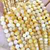 Diseño de collar con forma de bola de nácar natural para mujer, fabricación de joyas, diseño de pulsera de concha amarilla, diseño de cadena