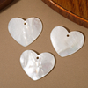 Colgante con forma de corazón de nácar Natural, diseño de concha de río, cara plana, piezas de joyería talladas, piezas de corazón de gran tamaño, color blanco 