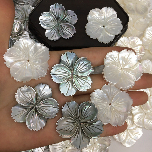 Diseño de pendiente de corte de flor de nácar Natural, colgante de flor grande para pulsera, joyería para mujer, fabricación de collares 