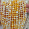 Collar de bolas de nácar Natural para mujer, diseño de cadena, forma redonda, pulsera de concha amarilla, diseño de moda DIY para mujer