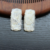Colgante de nácar Natural, cabujón, diseño de iconos de concha blanca para fabricación de joyas, grabado en relieve, tallado de animales hecho a mano 