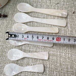 Tenedor de diseño de cuchara de nácar Natural para mujer, joyería de concha blanca, forma de plato hecho a mano, diseño de belleza DIY 