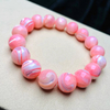 Pulsera rosa de nácar Natural, joyería para mujer, diseño de moda, cadena de cabujón de bola grande, diseño de pendientes de color rojo 