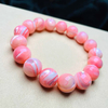 Pulsera rosa de nácar Natural, joyería para mujer, diseño de moda, cadena de cabujón de bola grande, diseño de pendientes de color rojo 