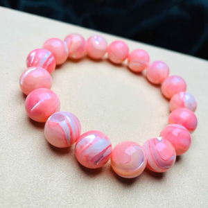 Pulsera rosa de nácar Natural, joyería para mujer, diseño de moda, cadena de cabujón de bola grande, diseño de pendientes de color rojo 