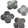 Diseño de incrustaciones de joyería de nácar natural, fabricación de flores, cabujón de concha negra, tallado de cara para colgante para diseño de aretes