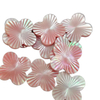 Pendientes de corte de flores de color rosa, madreperla Natural, diseño de corte de cara, colgante de cabujón, fabricación de incrustaciones para collar DIY