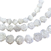 Tallado de flor de rosa de nácar natural para la fabricación de collares, joyería de diseño, pulsera de corte de doble cara, cuentas pequeñas de cabujón DIY