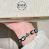 Pulsera de nácar Natural para mujer, diseño de frijoles, color negro, forma ovalada, piezas de joyería para la cara, cabujón de diseño de moda 