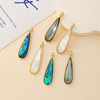 Diseño de forma de gota de nácar natural tallado de tamaño largo para pendientes que hacen joyería de mujer DIY gota fina concha de abulón colorido