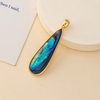 Diseño de forma de gota de nácar natural tallado de tamaño largo para pendientes que hacen joyería de mujer DIY gota fina concha de abulón colorido