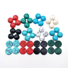 Forma de cabujón de nácar Natural, piedra colorida para cortar anillos, diseño de corte facial, piedra azul, joyería para mujer, frijoles 