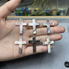Frijoles cruzados de nácar Natural para mujer, diseño de joyería, fabricación de concha de abulón, cabujón pequeño, piezas de collar, frijoles coloridos 