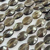 Natural Madre de perla forma ovalada corte cabujón cuarzo ahumado fce corte para anillos incrustaciones haciendo joyería de mujer frijoles de cristal gris