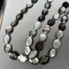 Corte de forma ovalada de nácar Natural para cadena de frijoles con corte de cara de concha negra de doble cara para la fabricación de collares de mujer 