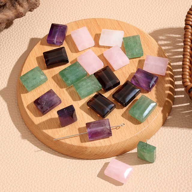 Pulsera de corte con forma de cabujón cuadrado de nácar Natural, ágata verde, cristal blanco, corte facial para mujer, diseño de collar 