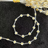 Corte de flor pequeña de nácar Natural para hacer collares, frijoles, concha amarilla de doble cara, piezas de pulsera para mujer y niña 