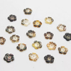 Flor negra de nácar Natural para pendientes, collar de diseño con piezas de cabujón tallado, joyería de mujer de frijoles pequeños