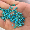 Cabujón de frijoles pequeños de nácar Natural, anillos de 2mm con incrustaciones, piedra azul turquesa, cuentas de forma redonda, diseño de pendientes 