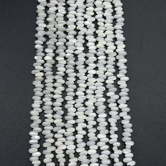 Collar con forma de gota de nácar Natural, gota redonda, pequeños frijoles, concha blanca para mujer, fabricación de pulseras, joyería de moda