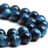 Collar de perlas naturales para mujer, joyería para mujer, ojos de tigre azul, granos de piedra, bola redonda, fabricación de pulseras, diseño para bricolaje de tamaño pequeño