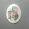 Colgante de corte de imagen de nácar Natural, iconos de concha negra, joyería para mujer, incrustaciones de forma ovalada, diseño en relieve 