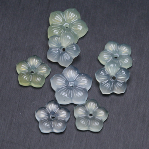 Pendientes de corte de flor de nácar Natural, diseño de material de jade, calcedonia, anillos pequeños de frijoles, diseño de incrustaciones, fabricación de joyas 