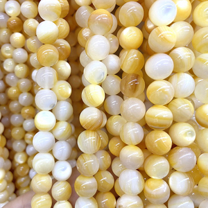 Diseño de collar con forma de bola de nácar natural para mujer, fabricación de joyas, diseño de pulsera de concha amarilla, diseño de cadena
