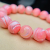 Pulsera rosa de nácar Natural, joyería para mujer, diseño de moda, cadena de cabujón de bola grande, diseño de pendientes de color rojo 