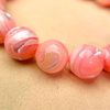 Pulsera rosa de nácar Natural, joyería para mujer, diseño de moda, cadena de cabujón de bola grande, diseño de pendientes de color rojo 