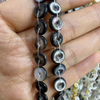 Collar de cuentas pequeñas de cabujón redondo con diseño de forma circular de nácar Natural para hacer joyas, diseño de colgante, concha negra