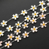 Tallado de flores de nácar natural para diseño de collar de joyería usando cuentas de doble cara concha blanca diseño de cadena de mujer moda