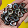 Colgante grande de perla Natural para mujer, cabujón pequeño con forma de bomba, diseño de joyería, doble cara, concha negra 