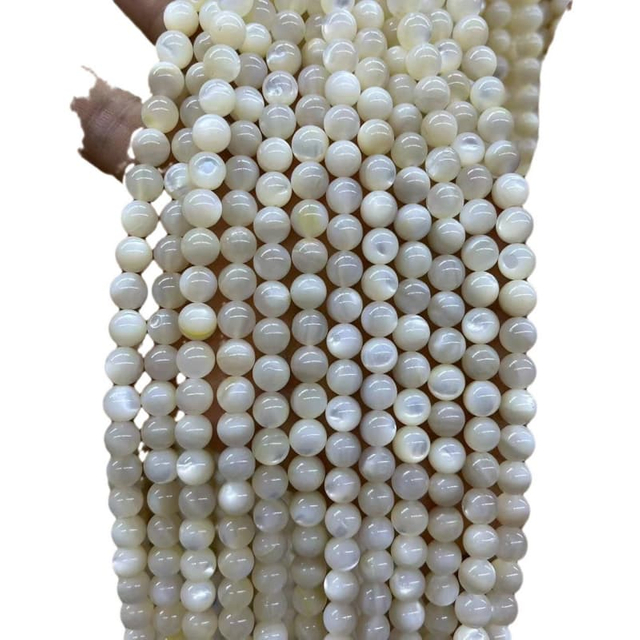 Forma de bola de nácar Natural, corte de tamaño más grande para collar, joyería de mujer DIY con piezas de pulsera de concha blanca 