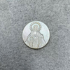 Diseño de madreperla Natural de Jesús, cabujón de forma ovalada cortada, imagen de carmo para mujer, colgante con incrustaciones, diseño de Guadalupe
