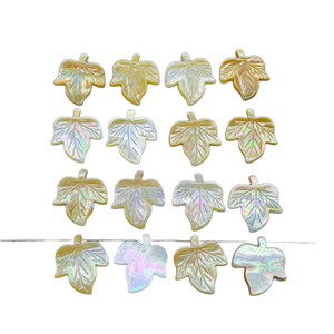 Forma de hoja de nácar Natural, corte de color amarillo para fabricación de pendientes, collar DIY para mujer, forma de hoja pequeña, frijoles pequeños 