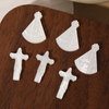Diseño de Jesús de nácar Natural, corte de frijoles pequeños, imagen de Guadalupe para hacer joyas, piezas de collar, cabujón carmo
