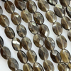 Natural Madre de perla forma ovalada corte cabujón cuarzo ahumado fce corte para anillos incrustaciones haciendo joyería de mujer frijoles de cristal gris