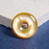 Corte de forma circular de nácar Natural para fabricación de colgantes, diseño de concha amarilla, diseño de discoteca, frijoles pequeños, joyería para mujer 