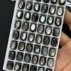 Corte de cabujón de nácar Natural para hacer colgantes, diseño de incrustaciones, piezas de pendientes pequeños de forma ovalada de concha negra 